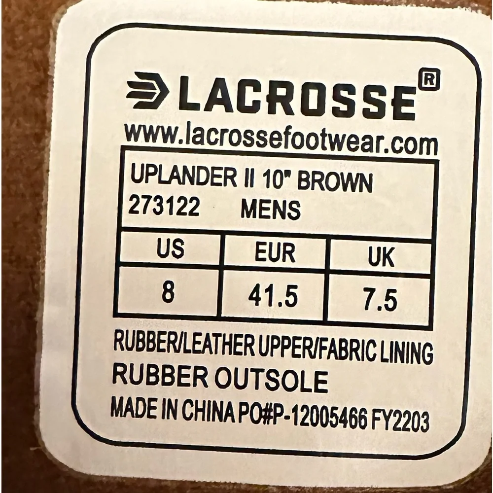 Lacrosse Uplander II leather lace up outdoor boot Men’s 8